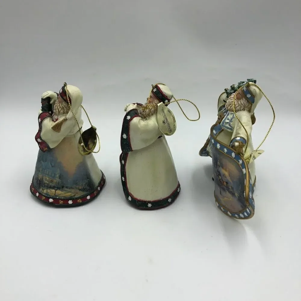 Vintage Ashton Drake 3 Set Santa Christmas Tree Ornaments Thomas Kinkade